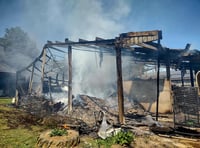 Barn destroyed as firefighters from nine stations battle blaze