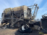 Ten acres destroyed in combine fire