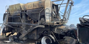 Ten acres destroyed in combine fire