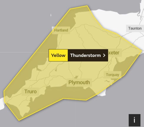 Yellow Warning of thunder