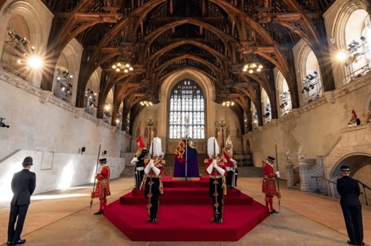 The Vigil for Queen Elizabeth II in the Great Hall at Westminster Palace