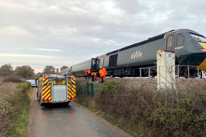 A train engine caught fire near Starcross onWednesday, December 14, 2022.
Picture: Steve Pope