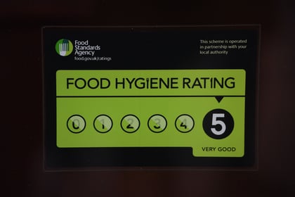 Food hygiene ratings given to four Teignbridge establishments