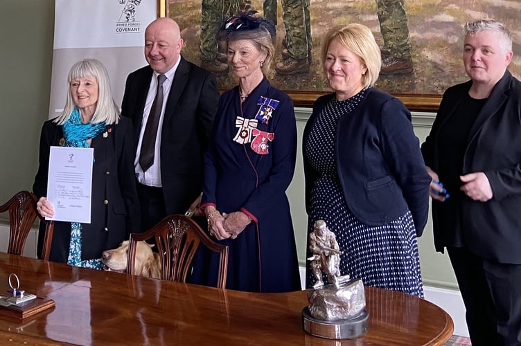 Members of Torbay Council and the Countess of Arran pose for a picture with the signed covenant - Image Courtesy: Rob Kershaw/LDRS