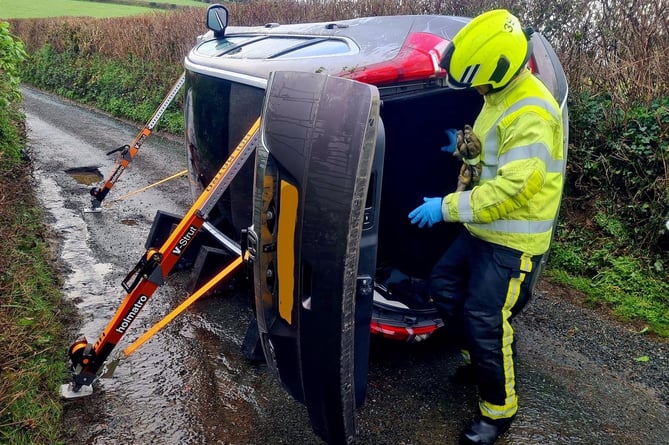 Fire crews free two people and a dog