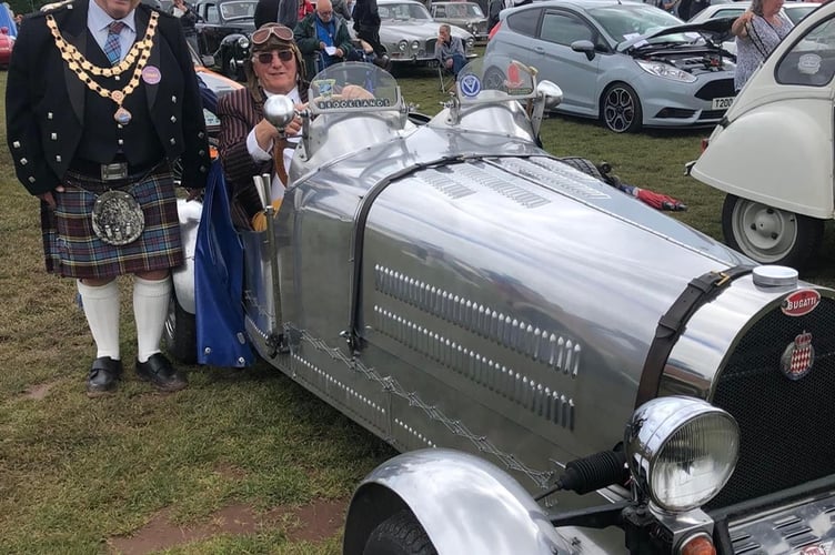 Mayor of Teignmouth Iain Palmer at the Royal classic car show. Picture by Jackie Palmer 