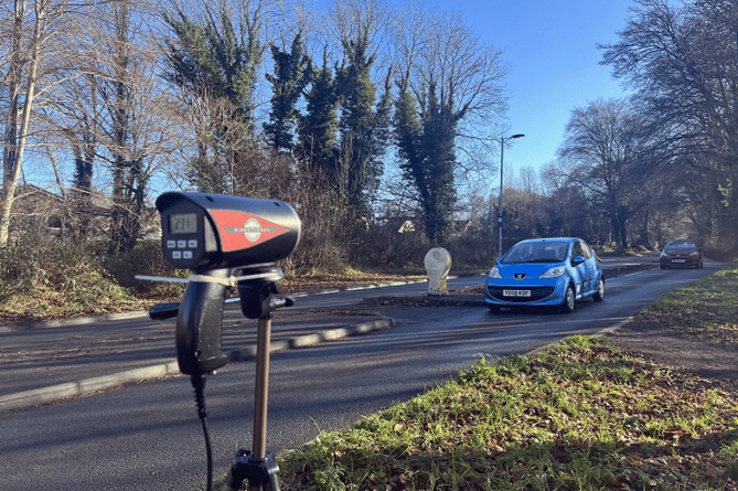 Police mount another speedwatch in Newton Abbot, picture from a previous operation in February 
