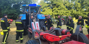 Firefighters get to grips with farming machinery at drill night 