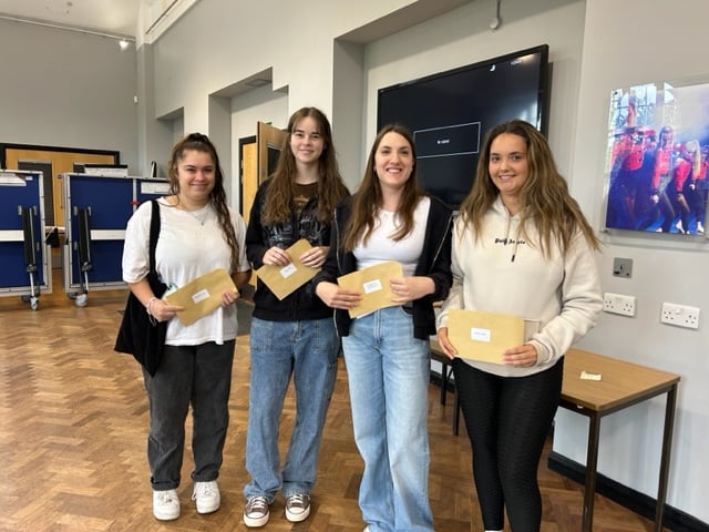 Jack, Tom, Kian and Jess all celebrating their hard work at Newton Abbot College paying off. Jack, Tom and Kian are off to university in September while Jess takes a year out.
Picture: NAC (17-8-23)