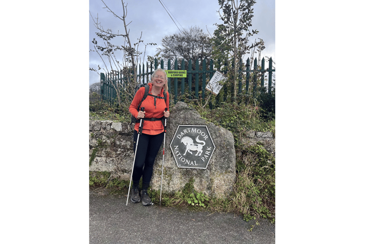 Jenny at  her Dartmoor start-line in Ivybridge.