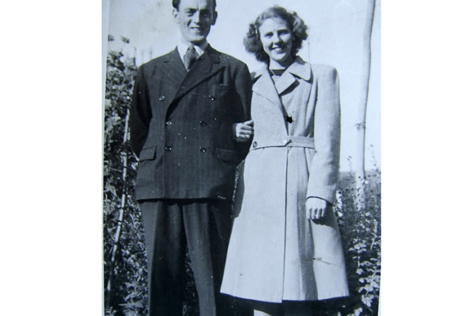 Fred with his wife Marian. They married
in 1947