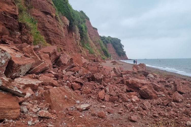 Rockfall Ness Beach Shaldon 