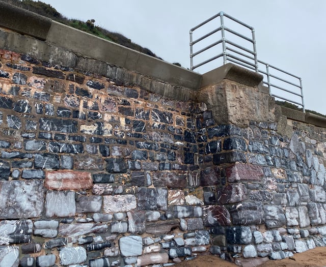 Storm damage to sea wall repaired