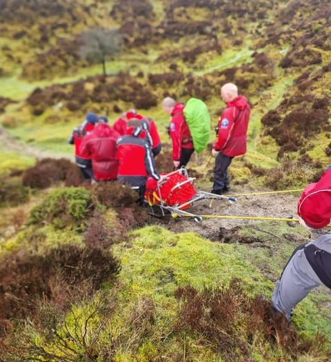 Injured walker rescued from moor 