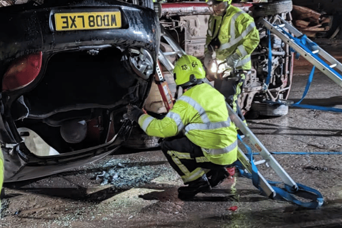 Newton Abbot Fire Station training night at Gilpin Demolition 