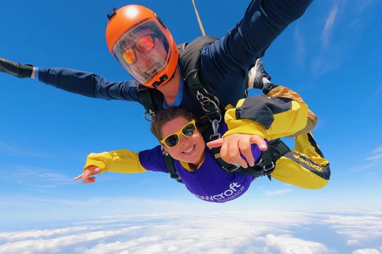 Emily Merry, from Friends Helping At Home, tackles a skydive 