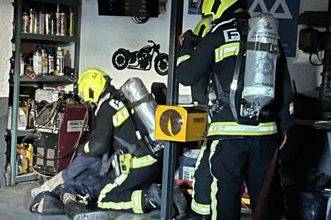 Dawlish Fire Station training at Marine garage 