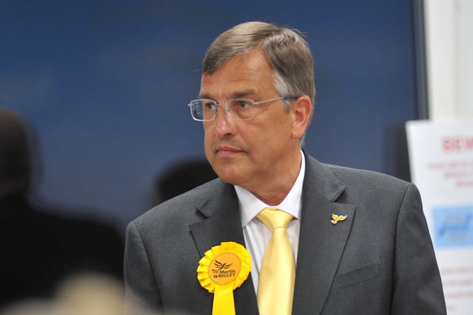 General Election.  Newton Abbot count. Pensive Liberal Democrat candidate Martin Wrigley 