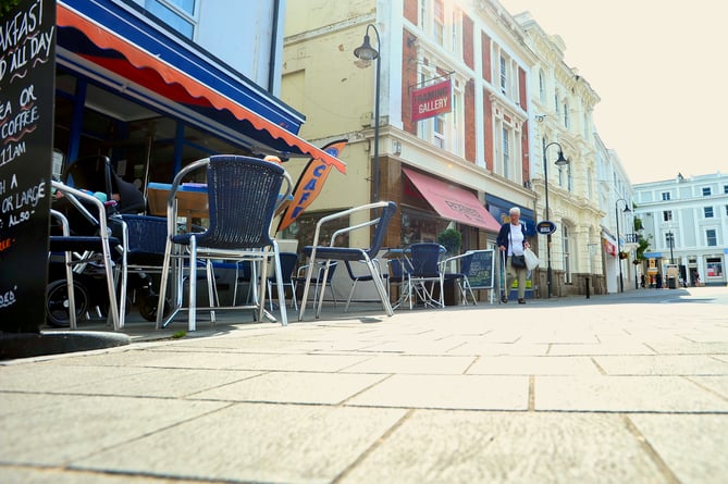 A hike in charges for street cafe licences by Teignbridge District Council  has upset many businesses in Newton Abbot. Tables and chairs outside The Country Table