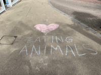 Pro-vegan graffiti appears in town