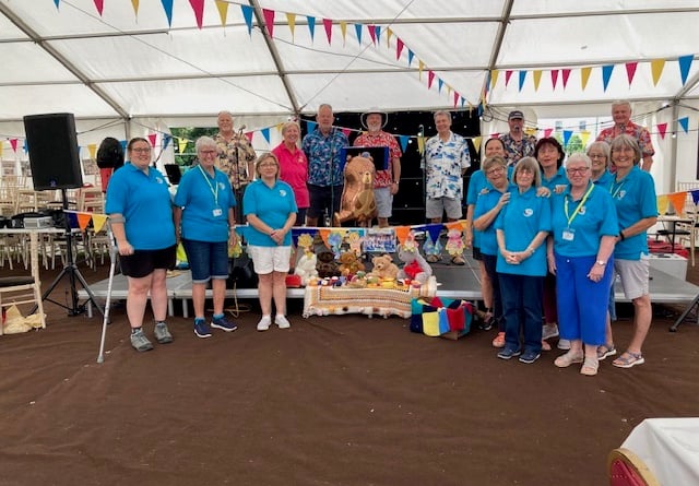 Teddy Bears enjoying the picnic with Dawlish Community Transport 