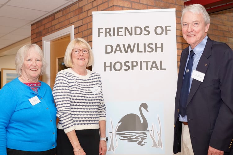 Dawlish Hospital League of Friends members, left to right, Amanda Force, Jill King and Geoff King. Photo Bob Simpson 