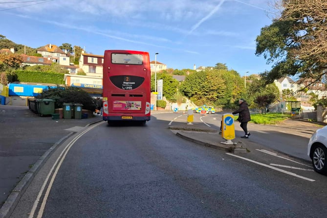 Exeter Road in Dawlish was closed yesterday following the accident. Photo Eyes of Dawlish 