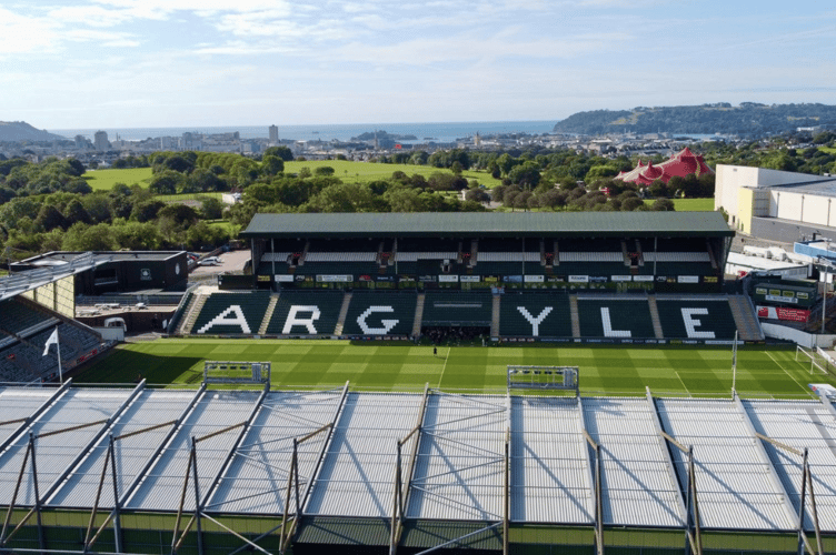 General View of Plymouth Argyle's Home Park Stadium