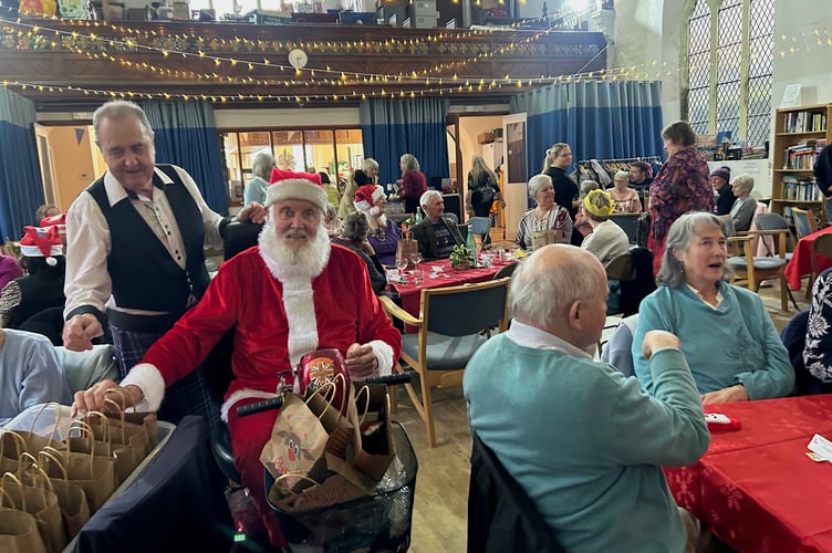 Father Christmas visits festive diners at the Strand Centre in Dawlish. 