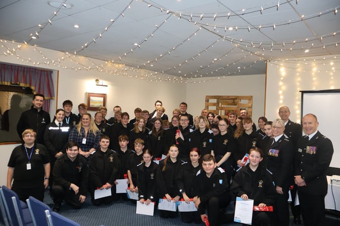 Special police officers and cadets honoured at event. Photo Devon and Cornwall police. 